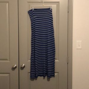 Blue Striped Maxi Skirt